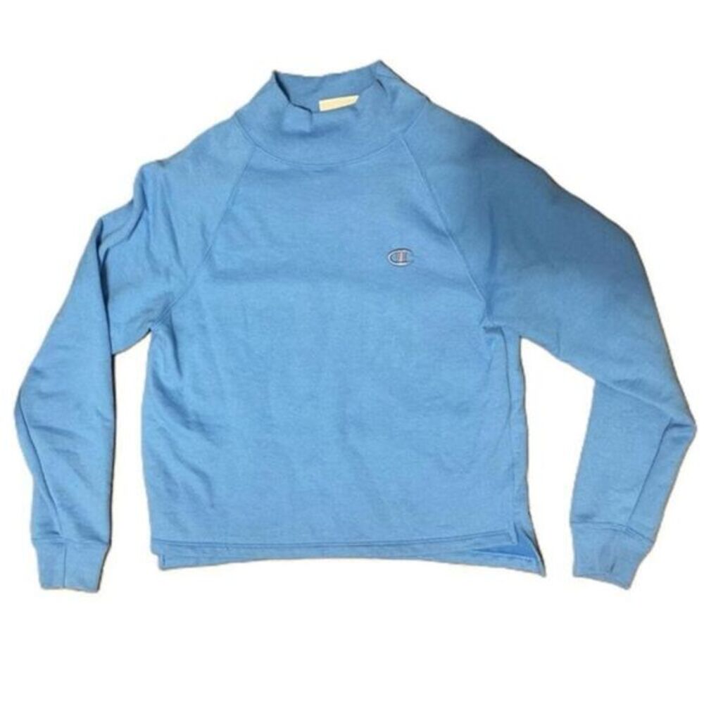 Champion Blue Embroidered Logo Long Sleeve Crewneck Sweatshirt